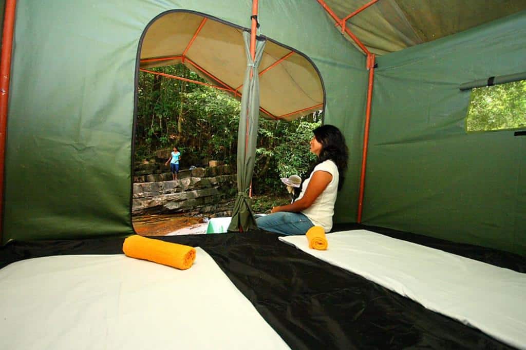 Waterfall camping at Kithulgala