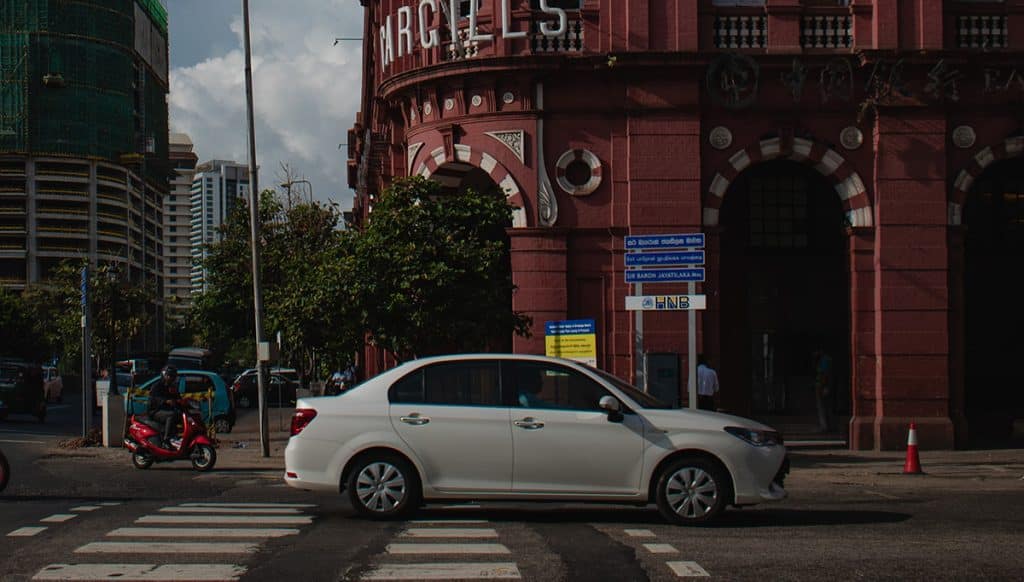 Cars and tourists taxis in Sri Lanka